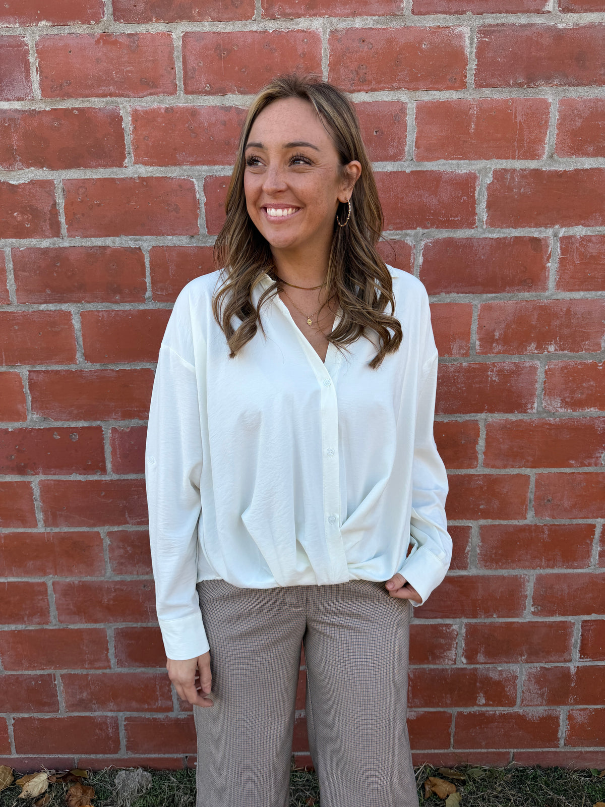 Business As Usual Oversized Button Up