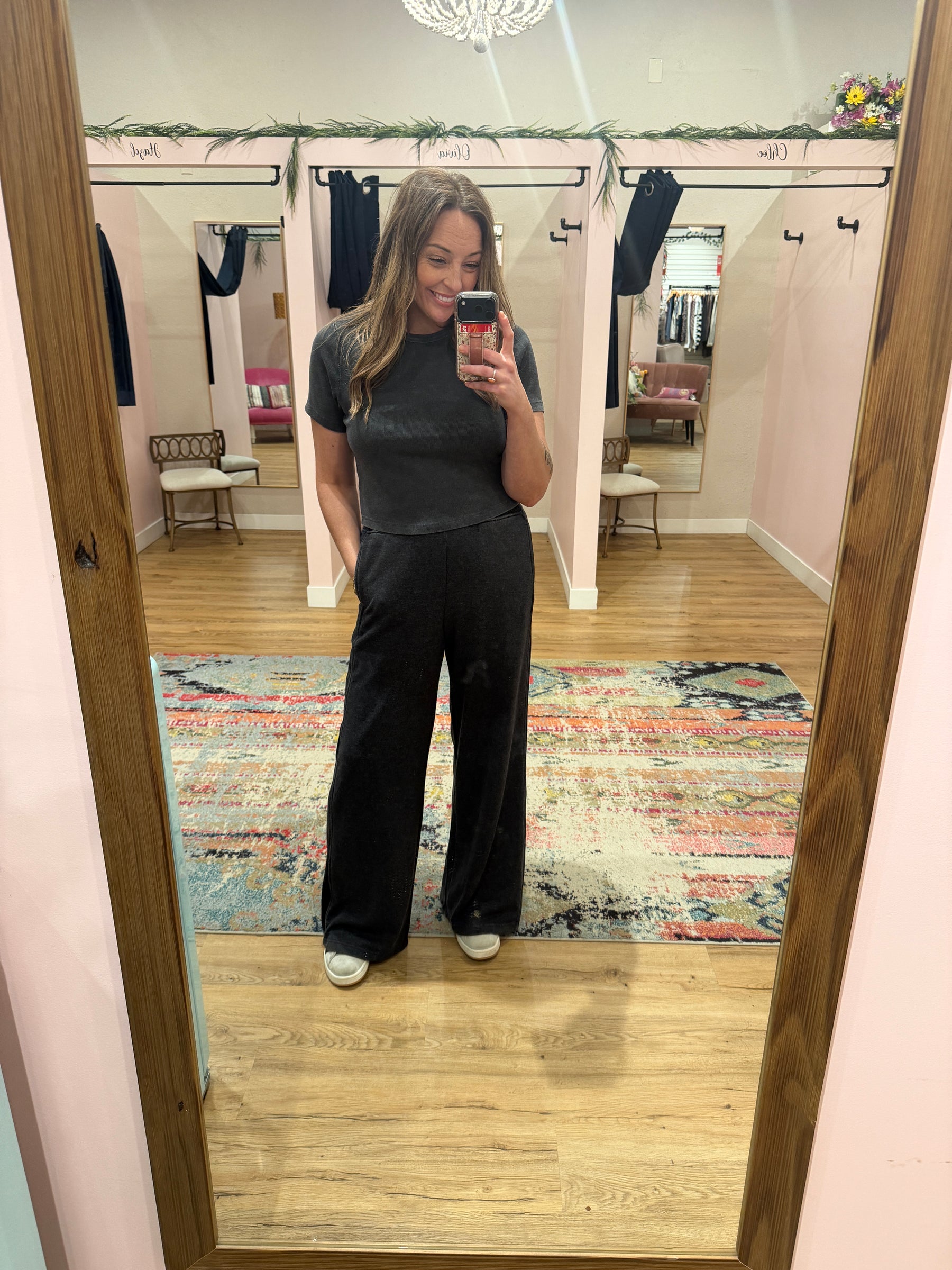 On The Go Wide Leg Pants - Black