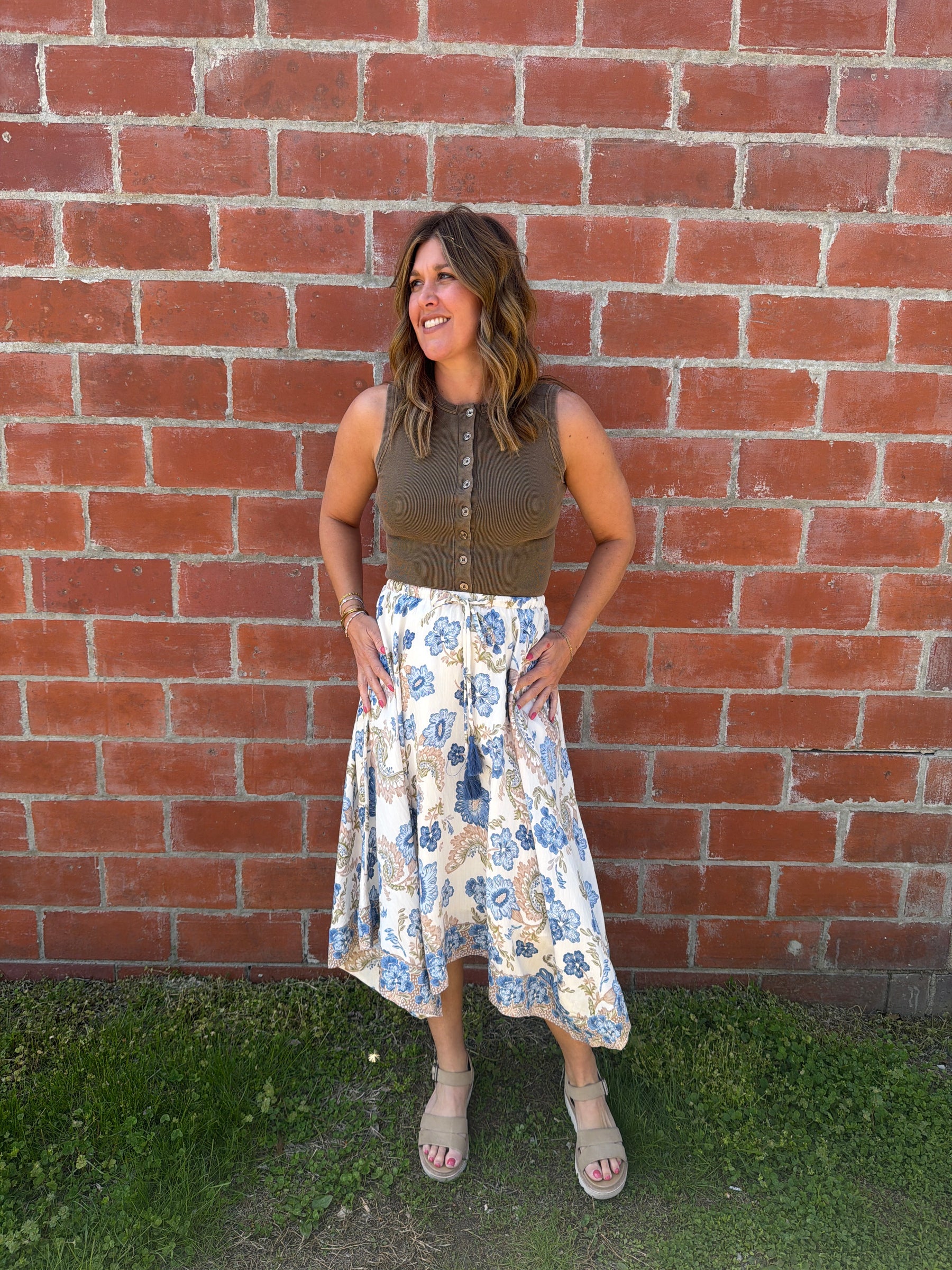 Chocolate Brown Button Up Tank