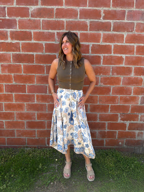 Chocolate Brown Button Up Tank