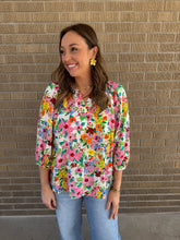 Split Neck Floral Top