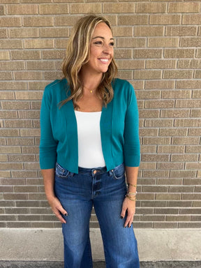 Crop Rooted Cardigan - Dark Green