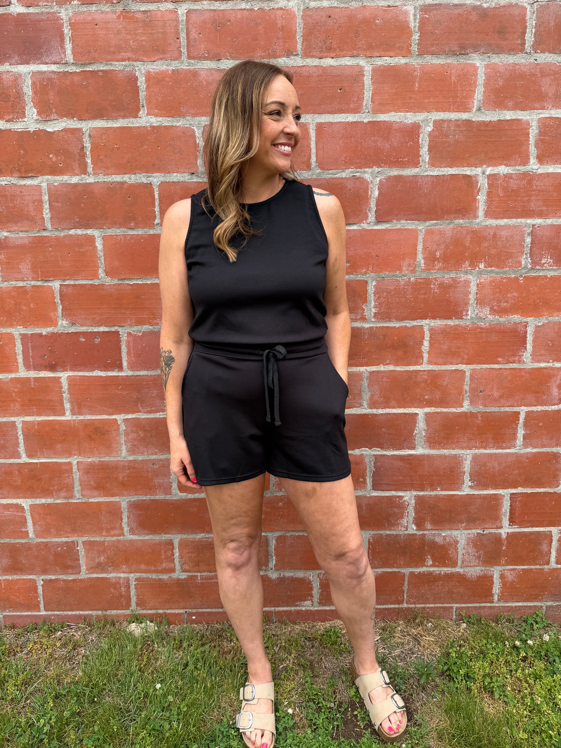 Out and About Romper - Black