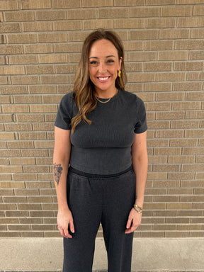 Lil Ribbed Tee - Black