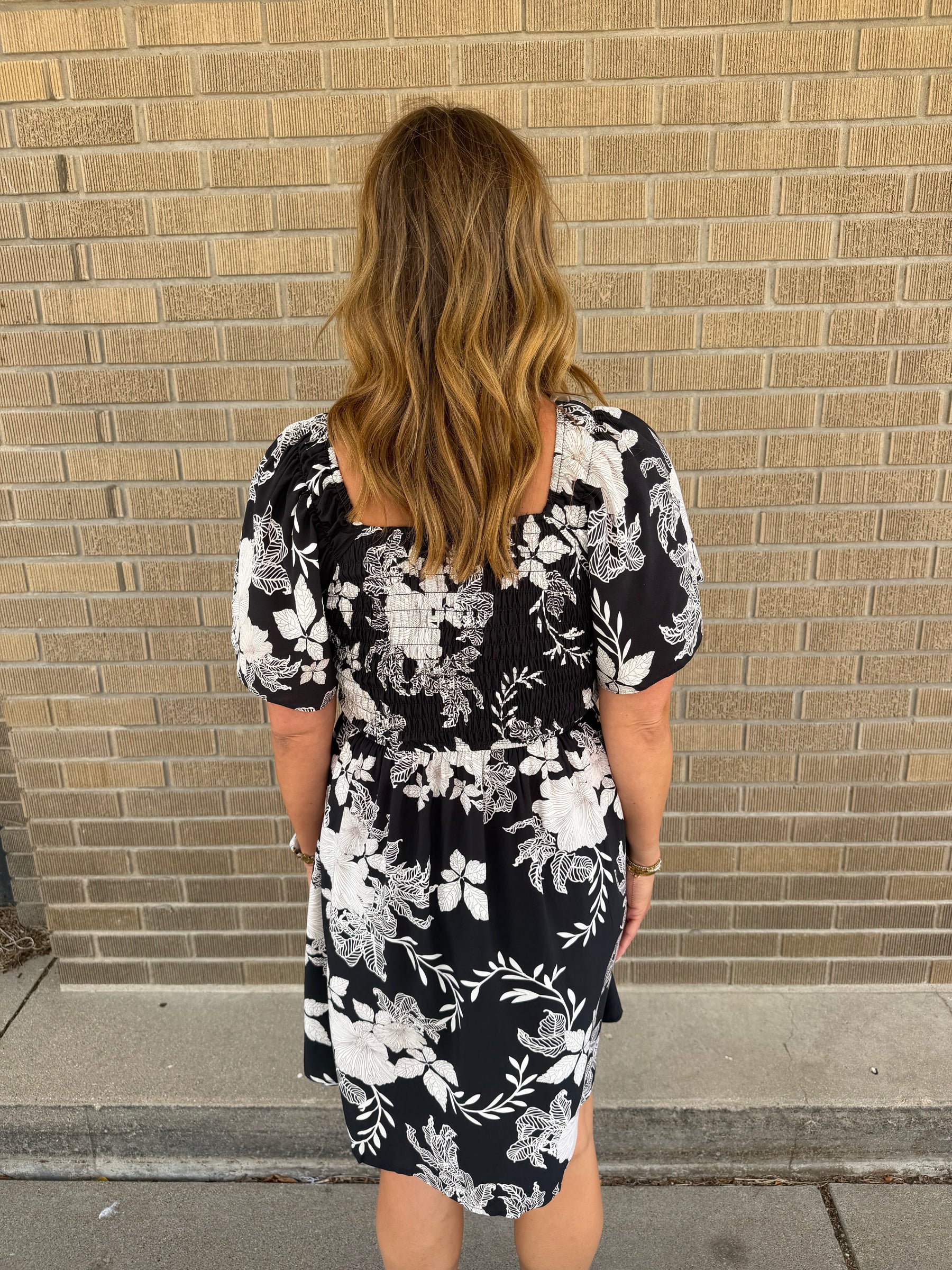 Black and White Floral Dress