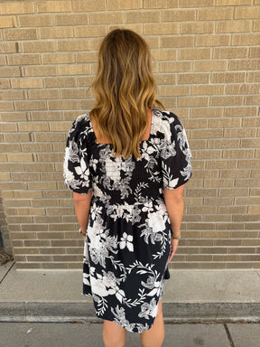 Black and White Floral Dress