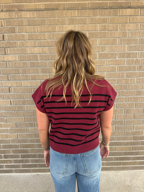 Wine Stripe Sweater