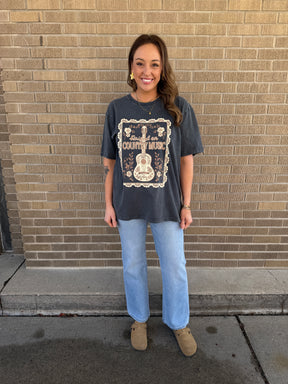 Country Music Oversized Graphic Tee