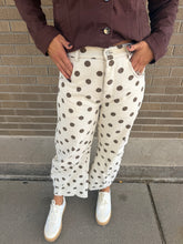 Polka Dot Barrel Jeans- Oatmeal