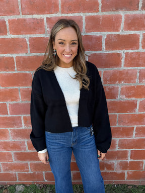 Black Crop Cardigan