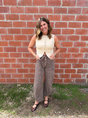 Khaki Button Up Top