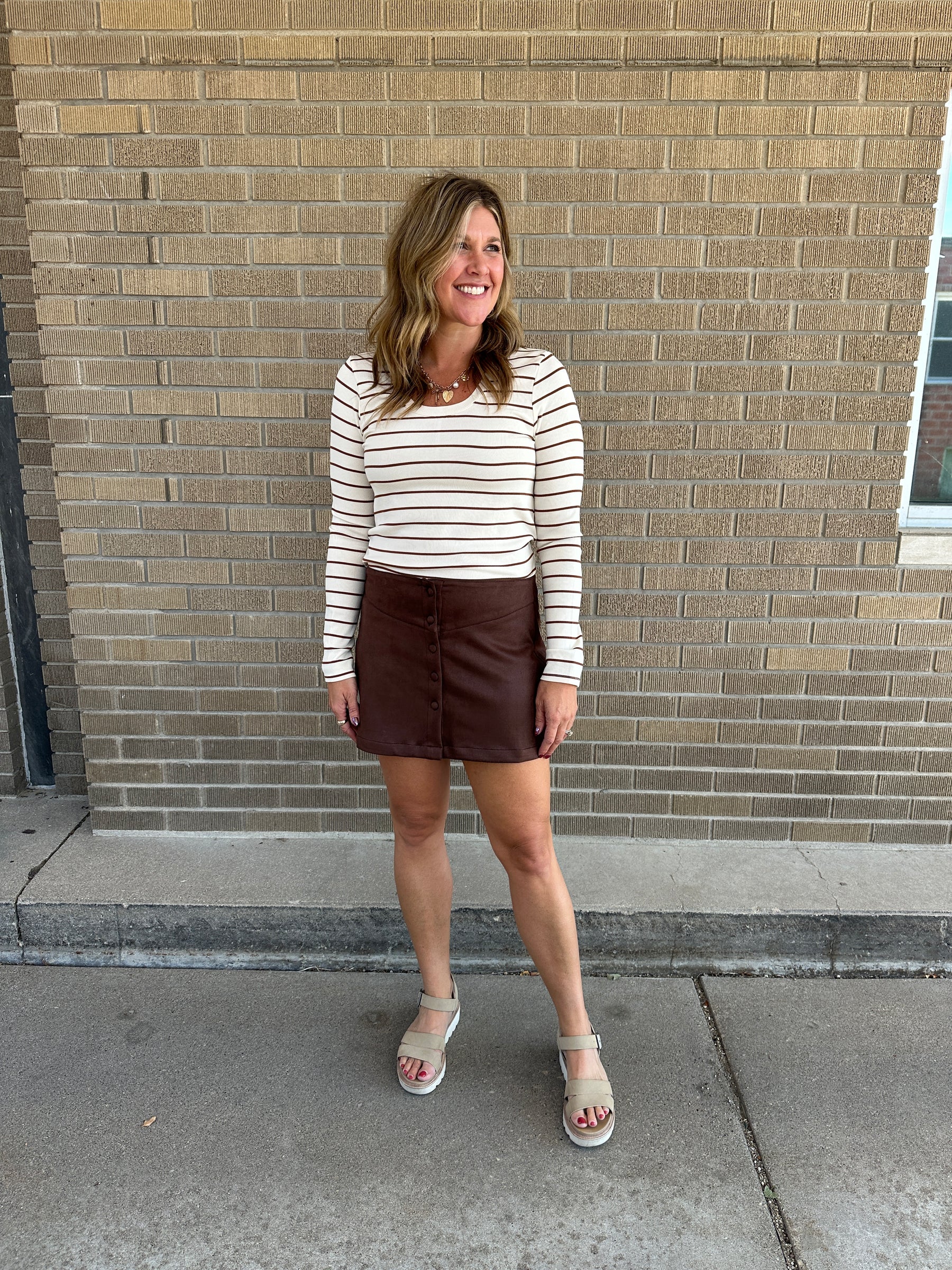 Lauren Top - Off White Bronze