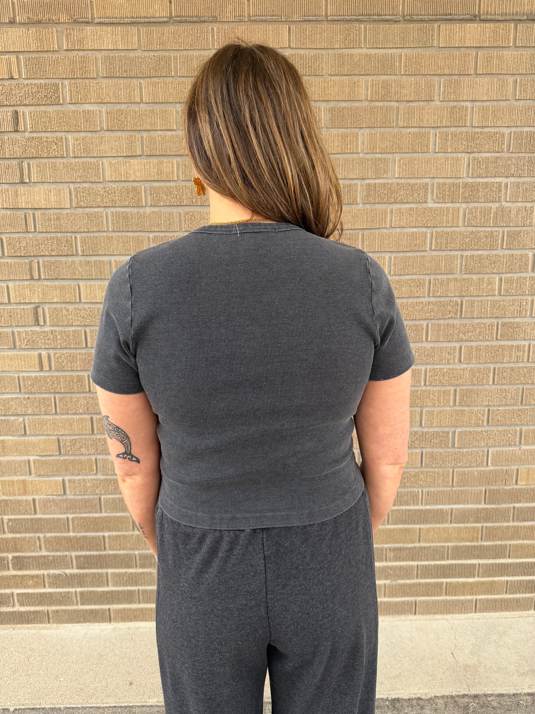 Lil Ribbed Tee - Black