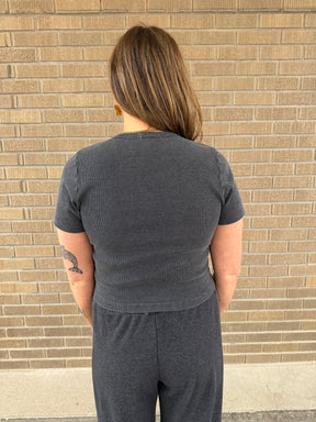 Lil Ribbed Tee - Black