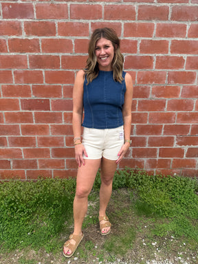 Dark Denim Tie Back Tank