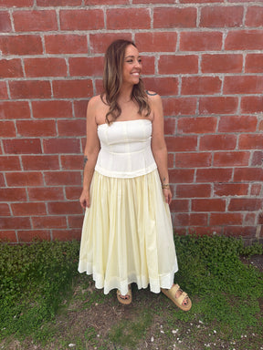 Pale Yellow Midi Dress