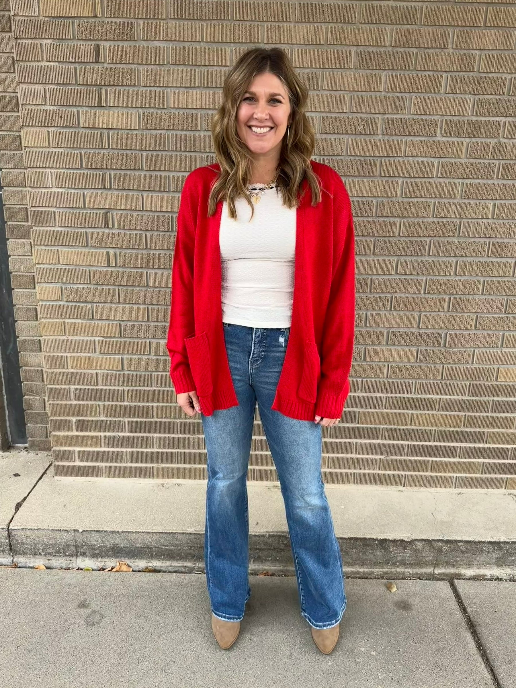 Classic Cardigan - Red