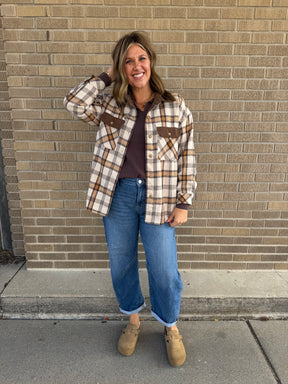 Rustic Plaid with Corduroy Trim
