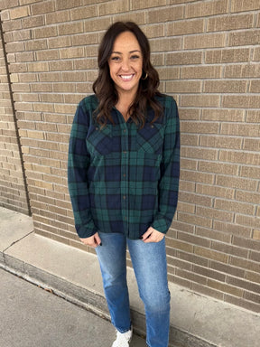 Lewis Top - Pine Navy Plaid