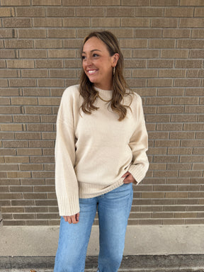 Oversized Crew Sweater - Cream