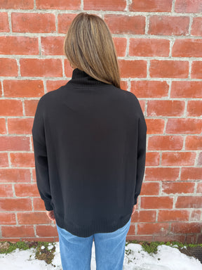 Mock Modal Pullover - Black