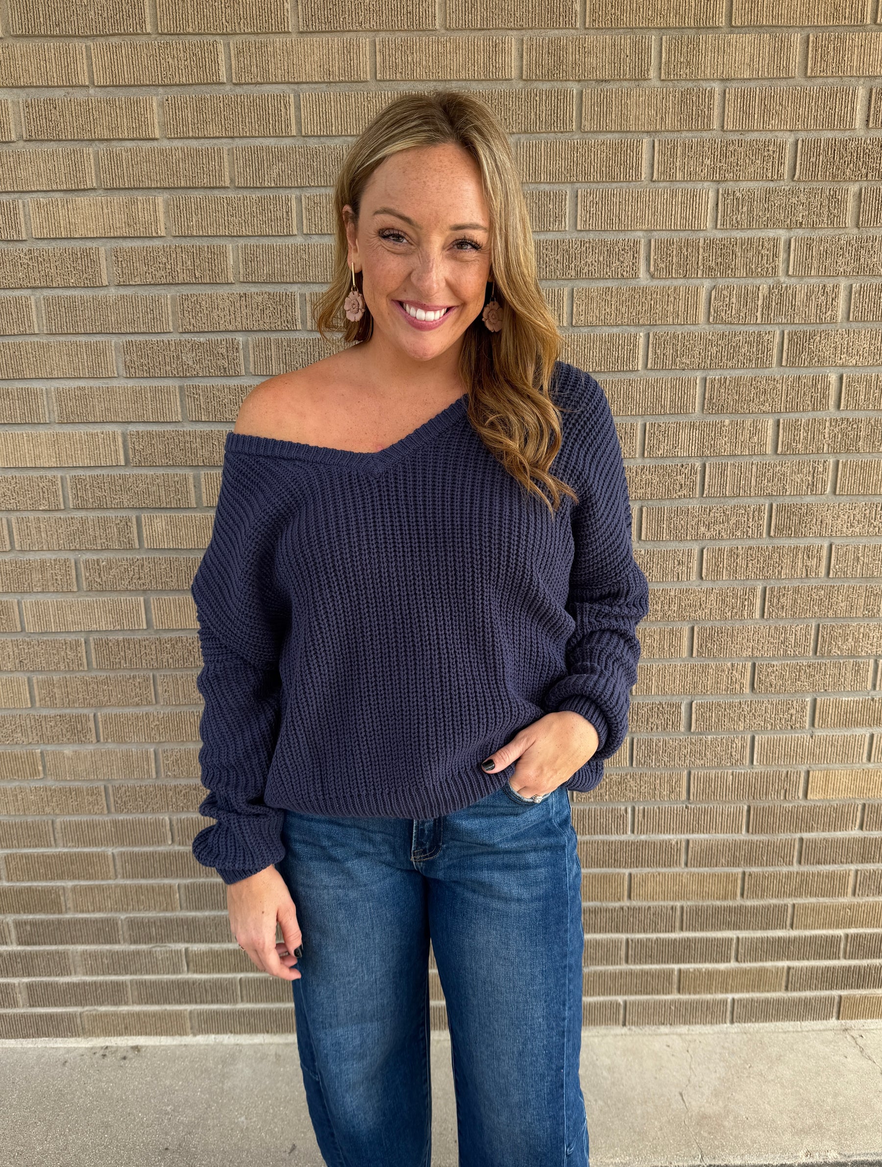 Midnight Blue Knit Sweater