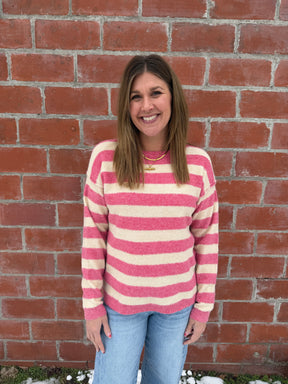 Pretty in Pink Stripe Sweater