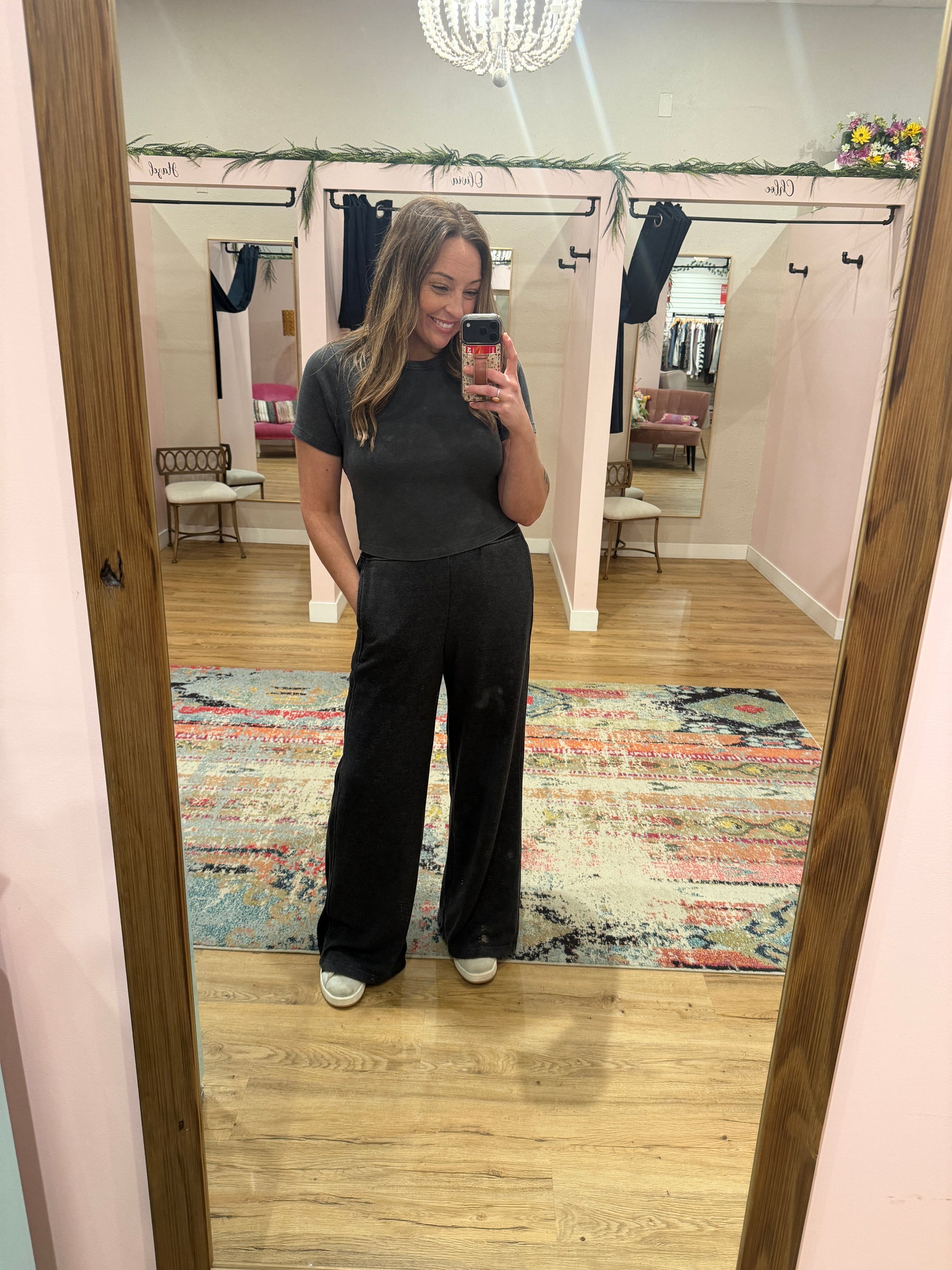 On The Go Wide Leg Pants - Black