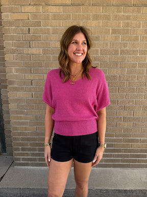 Magenta Sweater Top