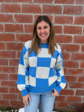 Bold In Blue Checkered Sweater