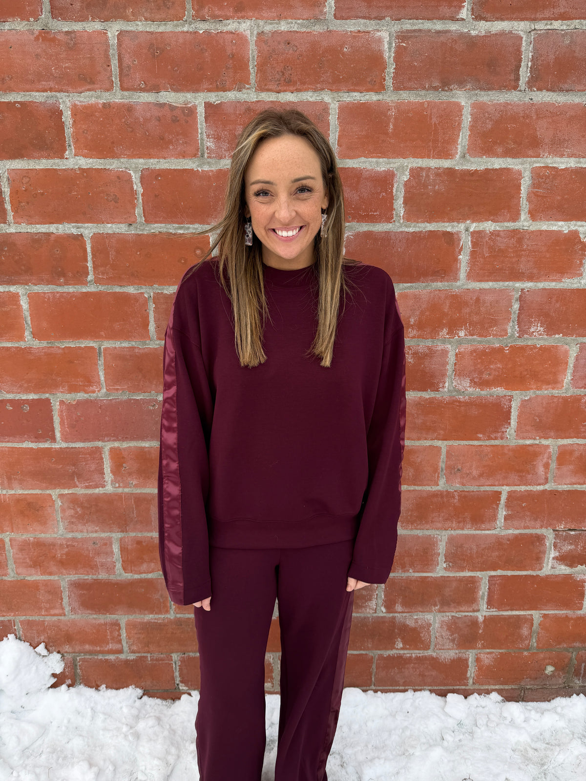 A Touch of Satin Top - Dark Cherry