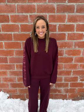 A Touch of Satin Top - Dark Cherry