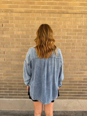 Washed Denim Shacket