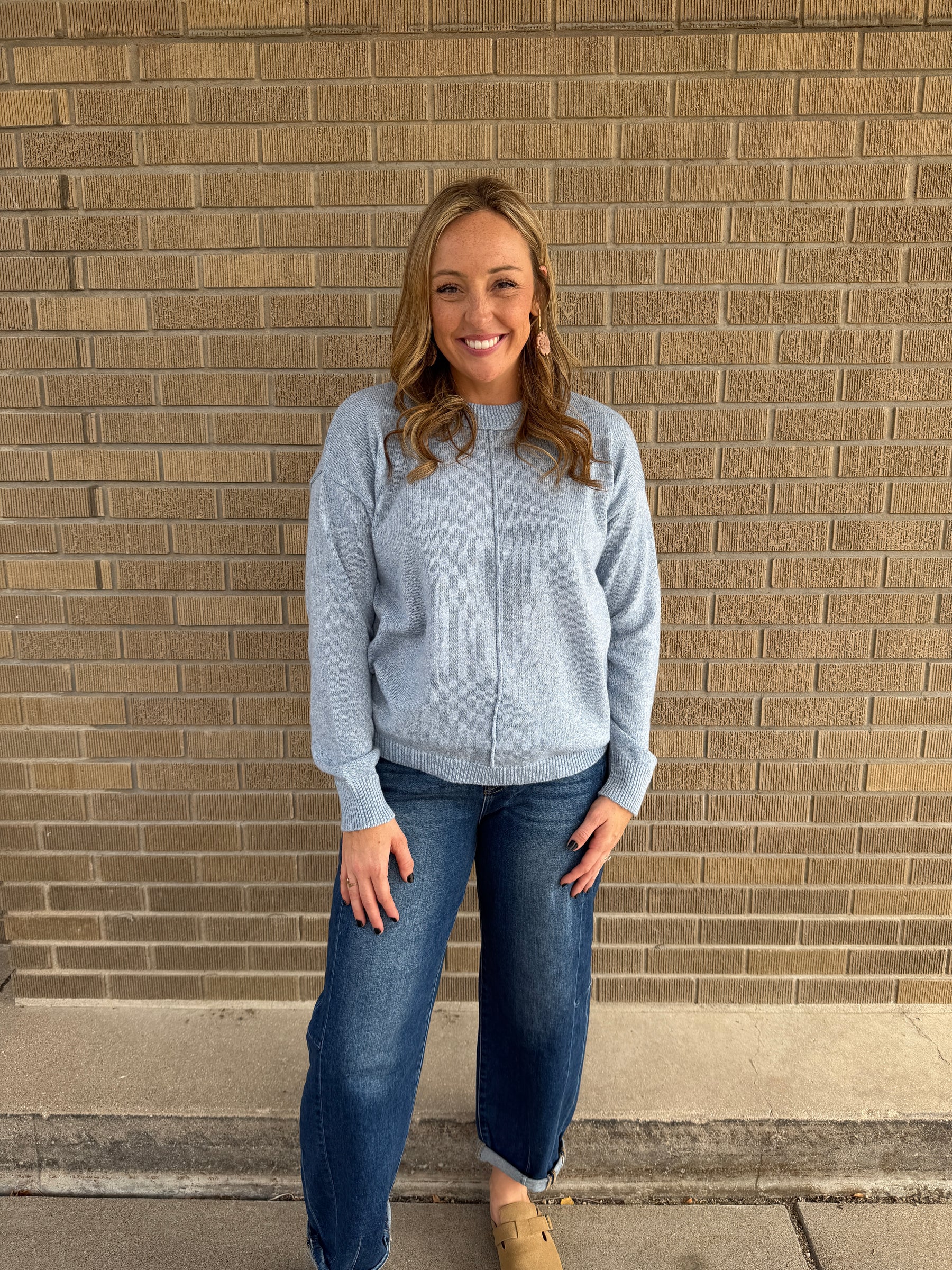 Lightweight Knit Sweater - Ocean Blue