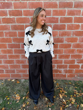 Wide Leg Black Dress Pants