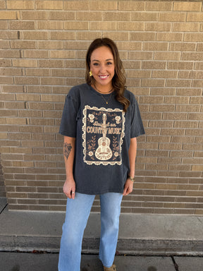 Country Music Oversized Graphic Tee