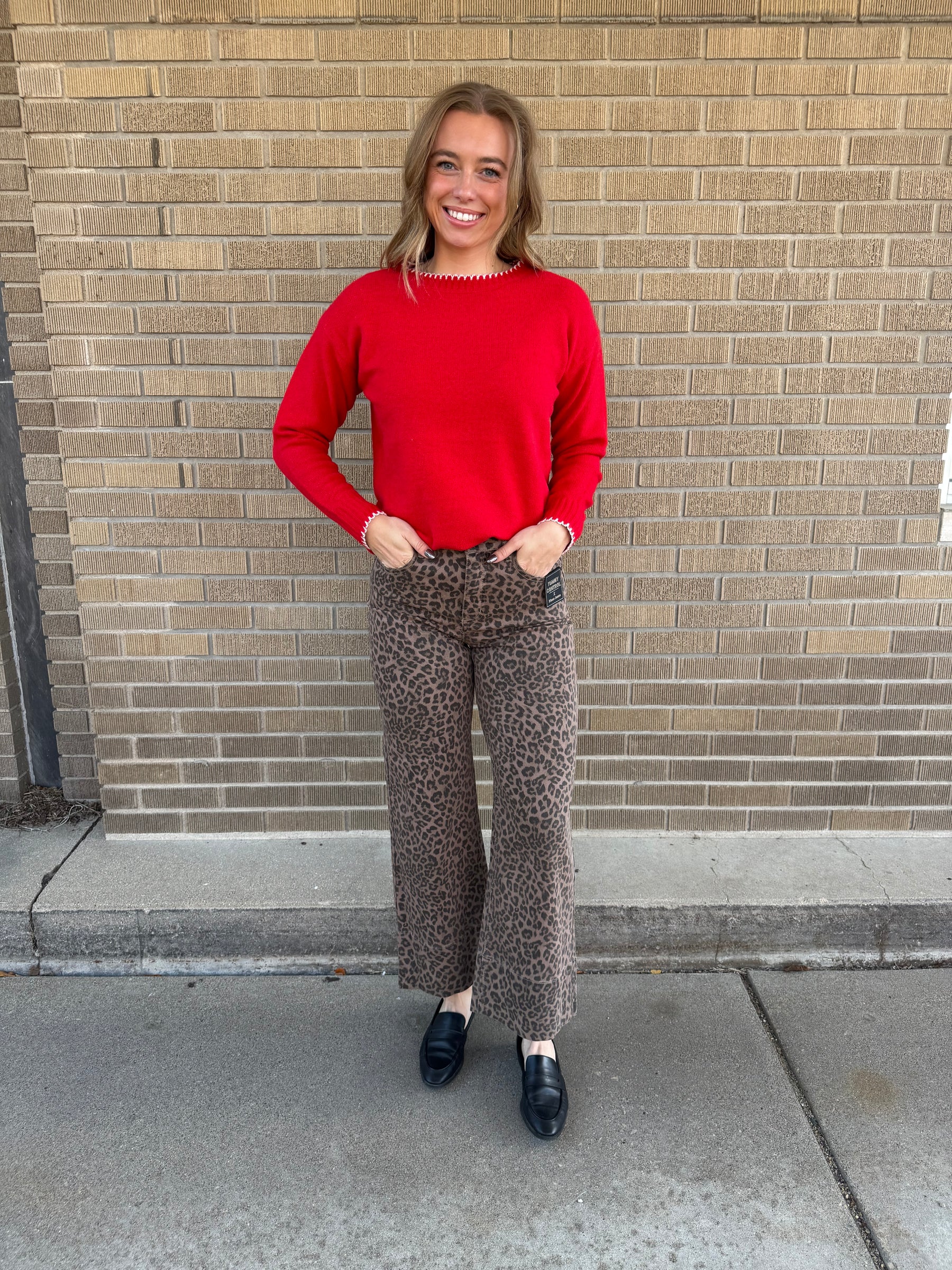 Leopard Crop Straight Leg