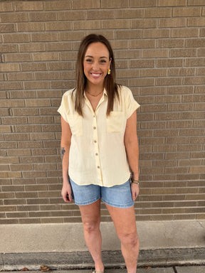 Butter Yellow Button Up