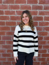 Soft Stripe Sweater - White & Black