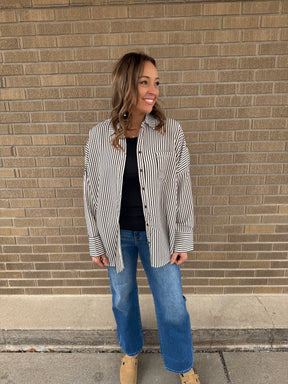 Oversized Stripe Button Up