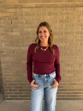 Stacy Top - Deep Maroon