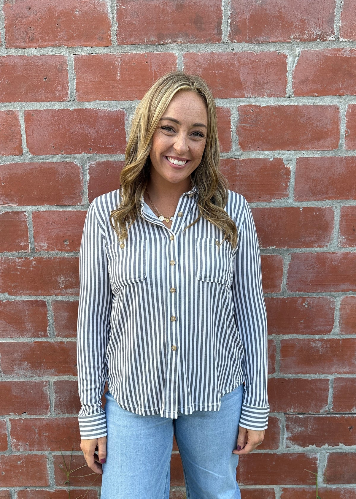 Buttery Soft Button Down - Charcoal