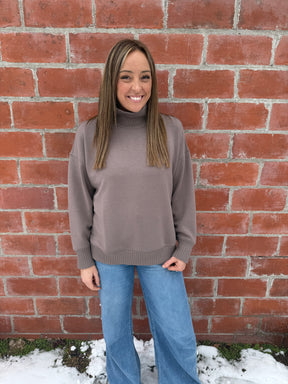 Mock Modal Pullover - Mocha