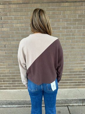 Cloudy Knit Color Block - Mocha