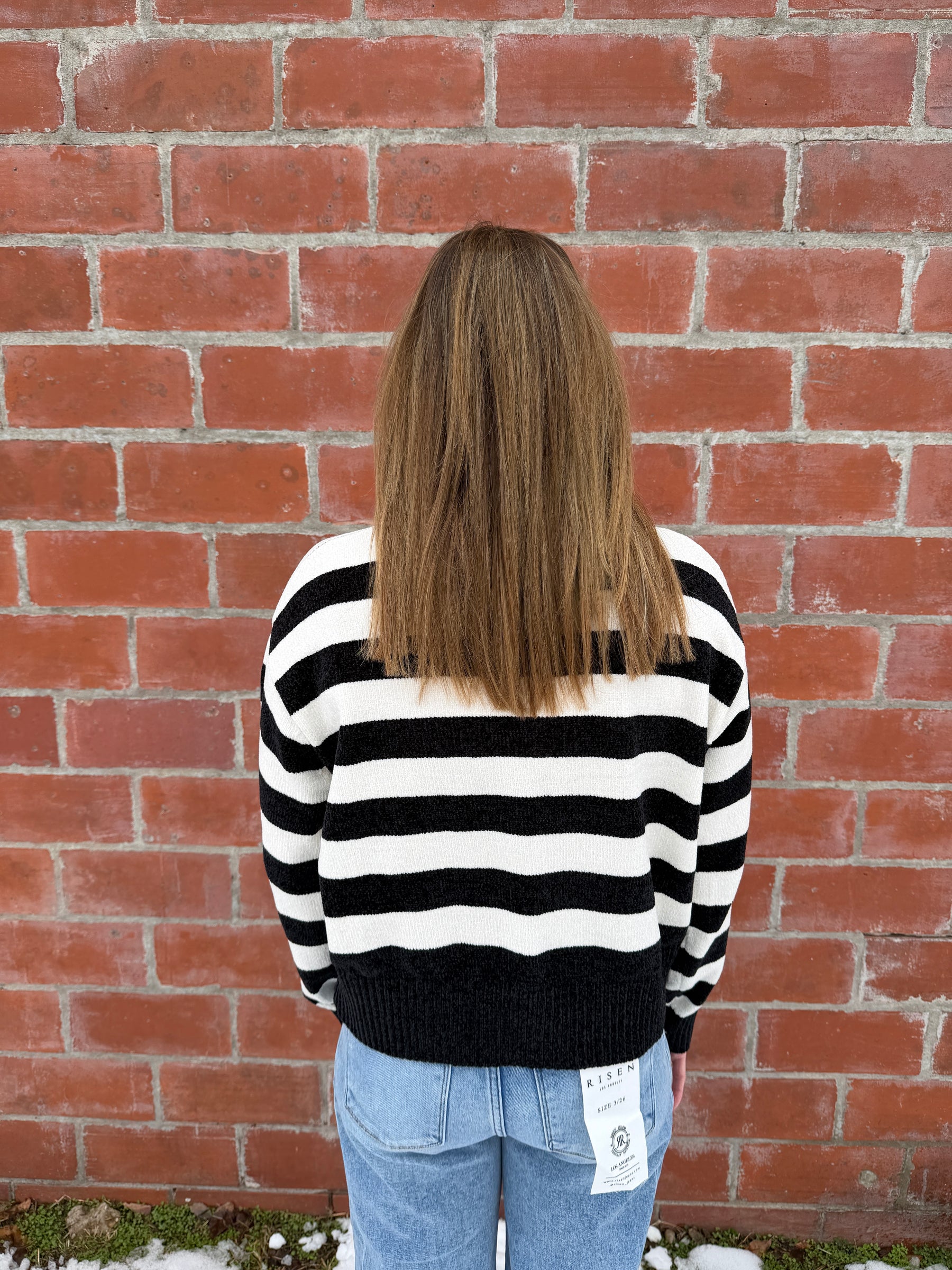 Silky Soft Stripe Sweater - Black