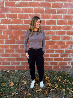 Stacy Top - Coffee & Ivory