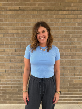 Lil Ribbed Tee - Blue