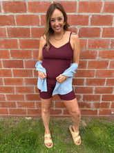 Ribbed Wine Romper