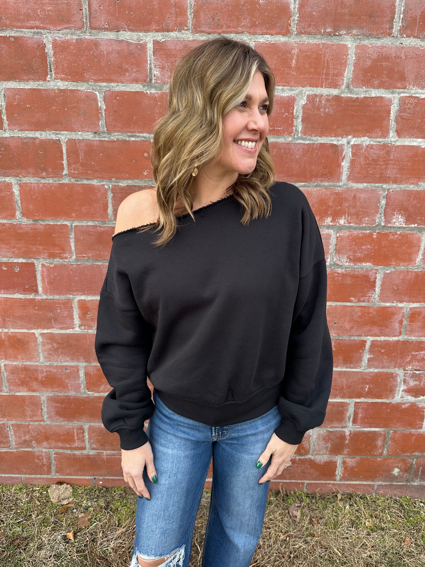 Off The Shoulder Black Top