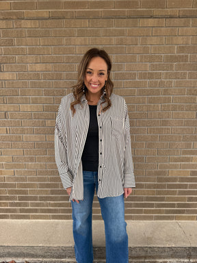 Oversized Stripe Button Up